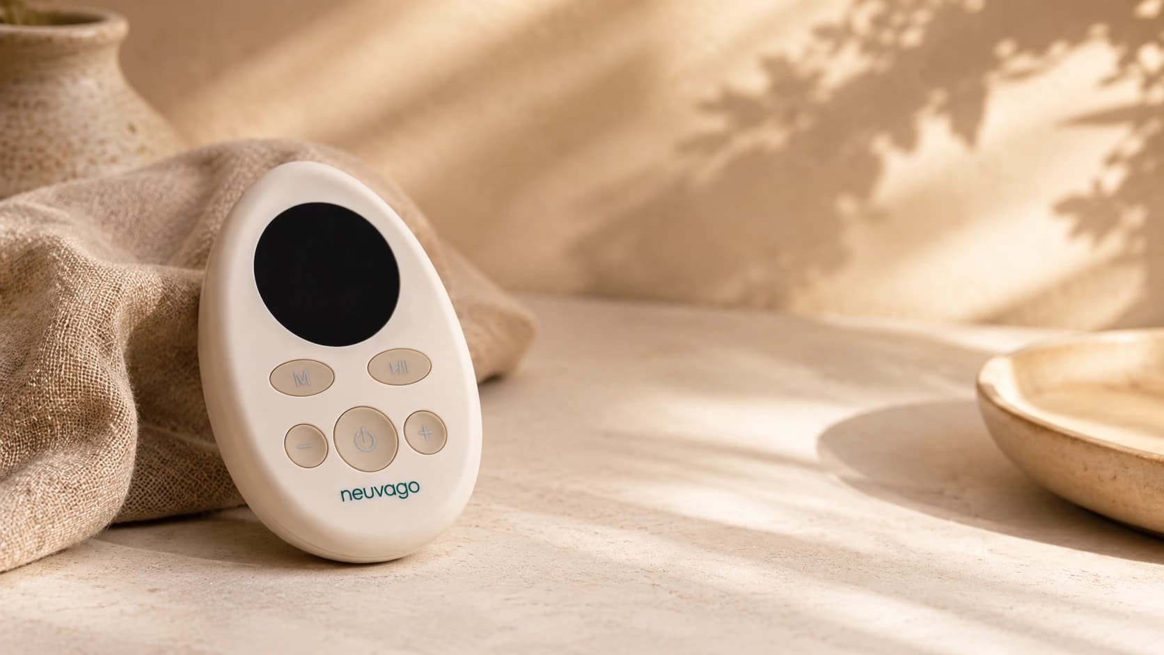 Detailed view of the Neuvago device and its physical controls.